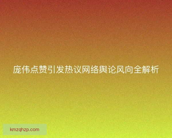 庞伟点赞引发热议网络舆论风向全解析